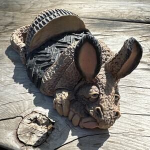 FRUMPS D & D Studios Clay Figure Dead Road Kill Armadillo Tire Tracks 6.25” Long